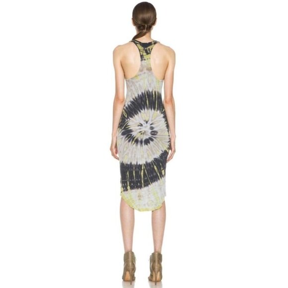 Raquel Allegra Tie Die Deep Scoop Neck Racerback  Tank Dress 2 - Picture 3 of 16